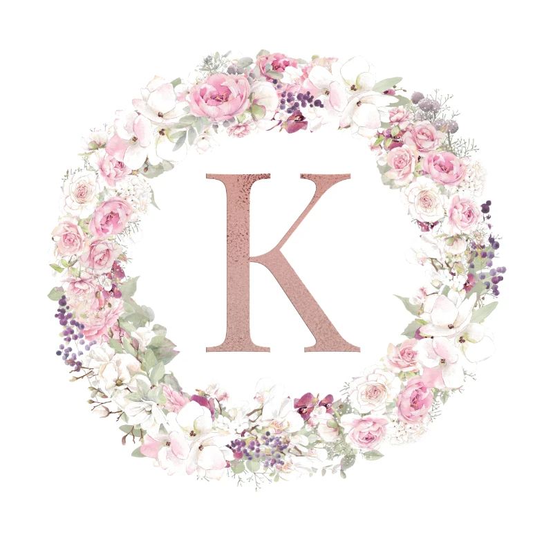 Customizable Monogram K Wreath