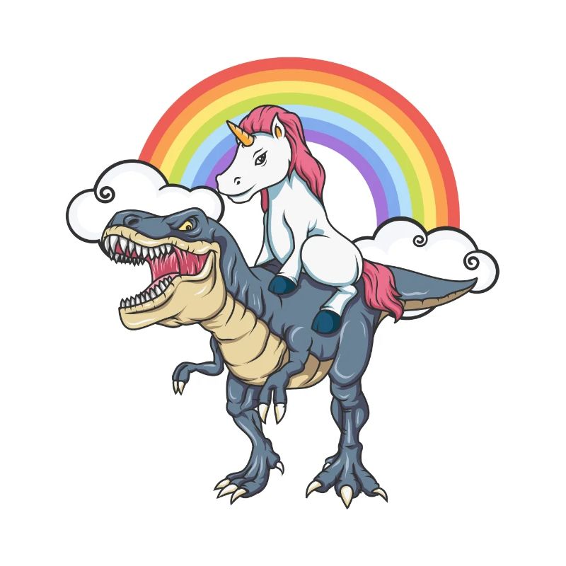 Unicorn Dinosaur T-Rex Rainbow Gift