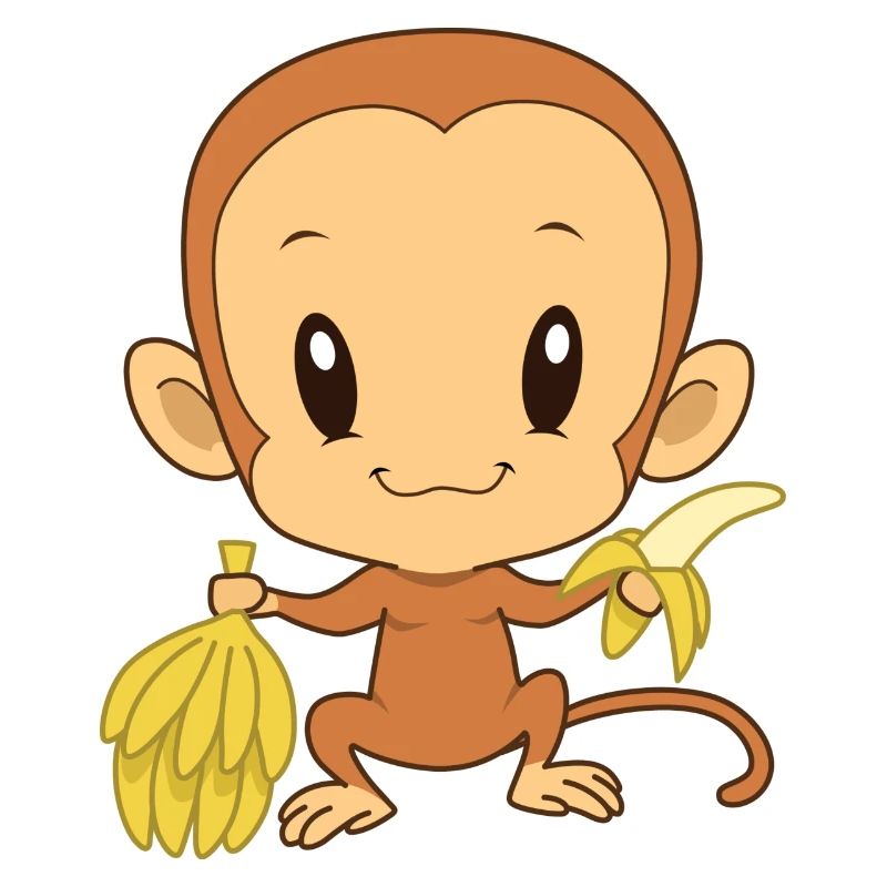 Freches Äffchen mit Bannane