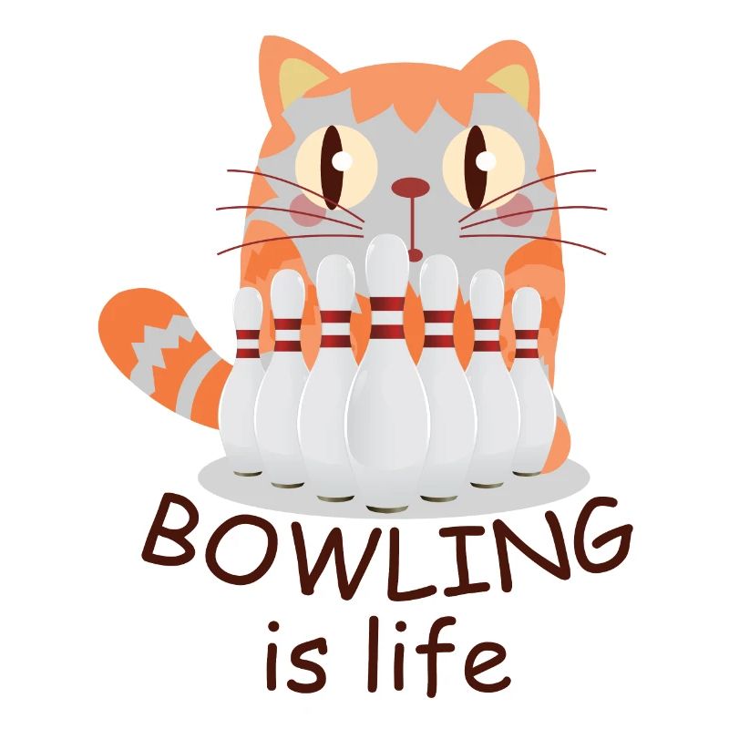 Bowling is life - cône de chat - illustration