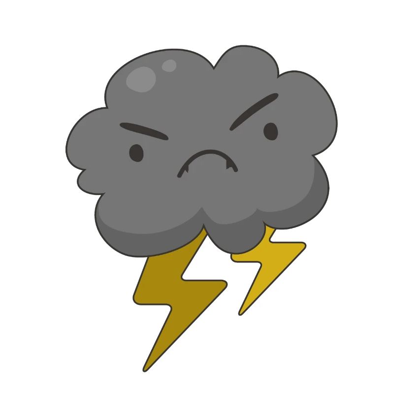 Angry Cloud With Lightning Thunderstorm Weather