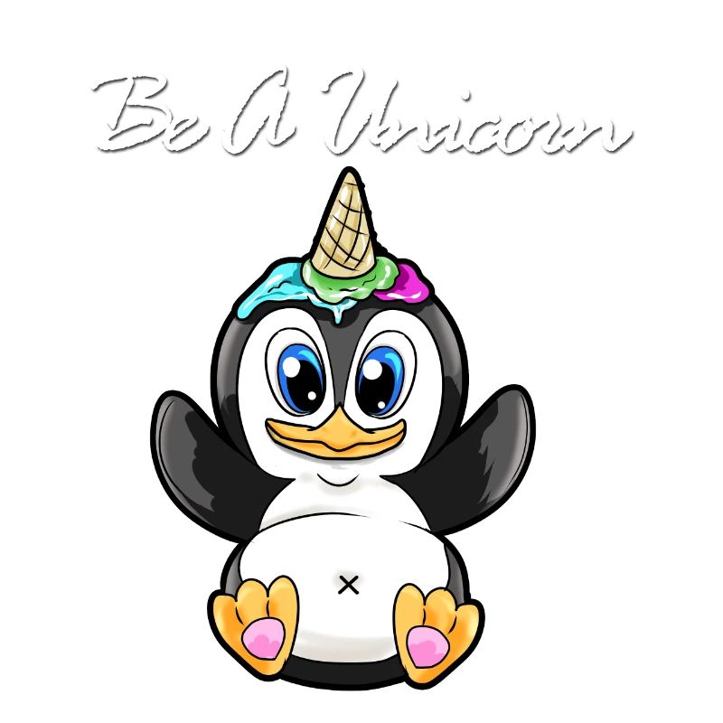 Be A Unicorn süßer Pinguin Einhorn Eis Geschenk