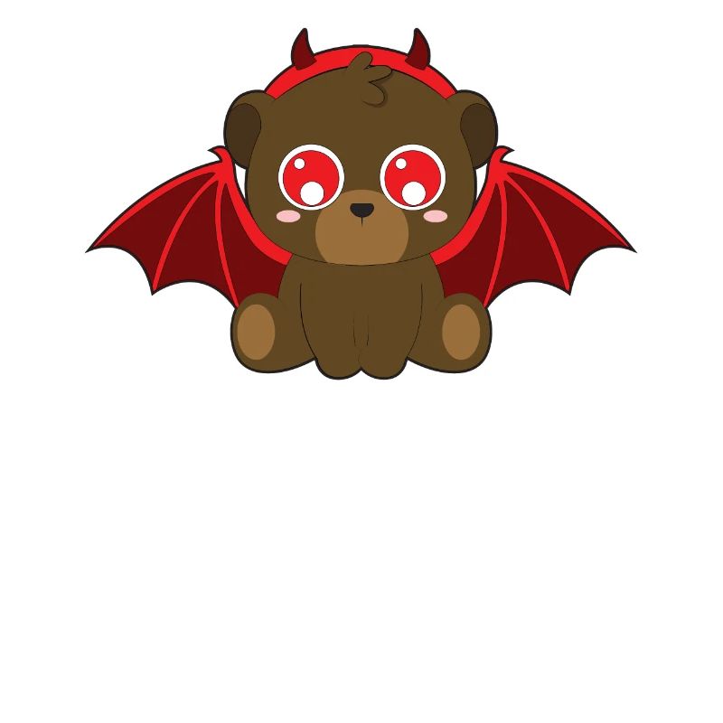 Cute bear devil bat halloween