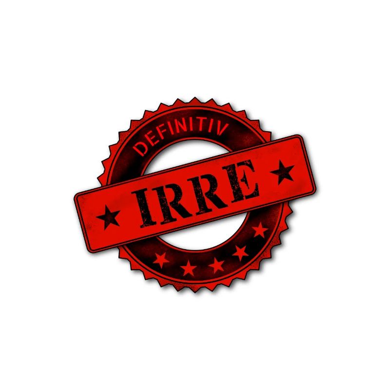 Stempel definitiv irre Spruch Geschenk Spaß Witz