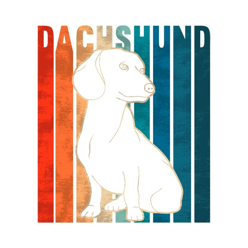 Dackel Retro Teckel Dachshund Hund Geschenkidee