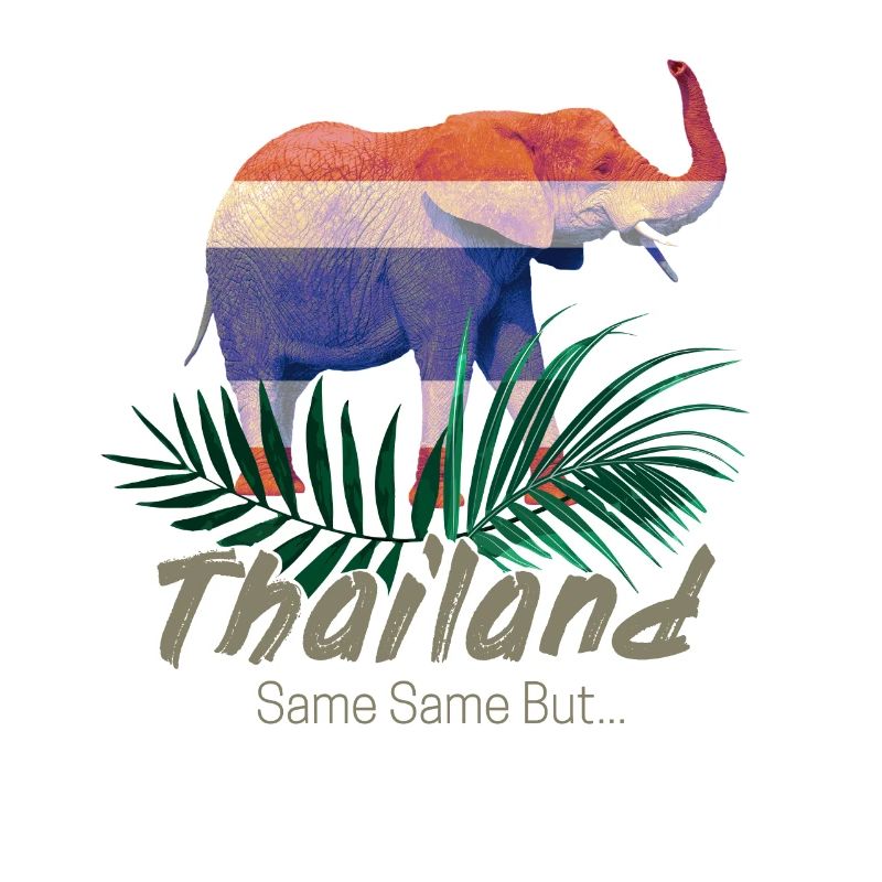 Éléphant de Thaïlande avec drapeau et cadeau jungle