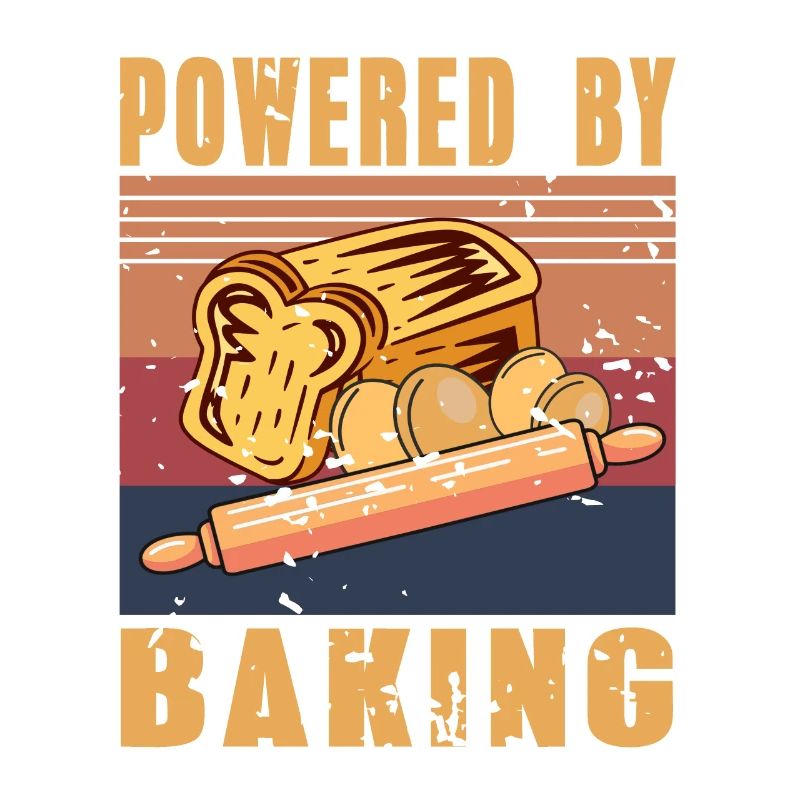 Retro Vintage Powered By Baking Cool Baker T-Shirt