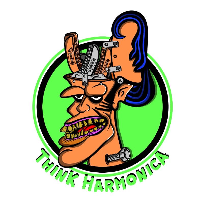 Harmonica style Rat Fink harmonica player
