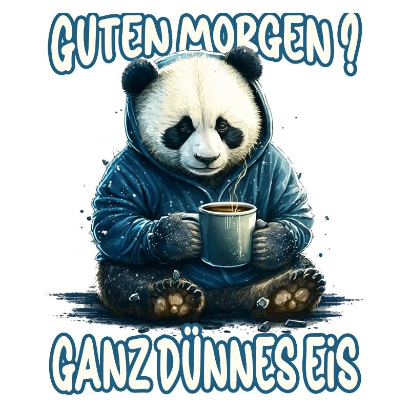 Ganz Dünnes Eis Morgenmuffel Panda Bär Kaffee