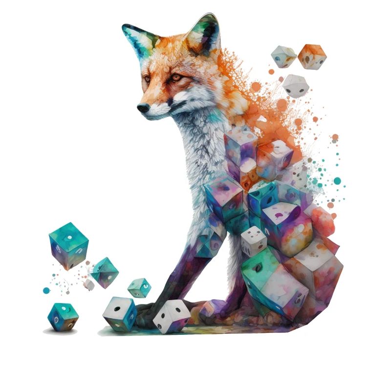 Fuchs Kunst Würfel Rotfuchs Wildtier Geschenk Tier