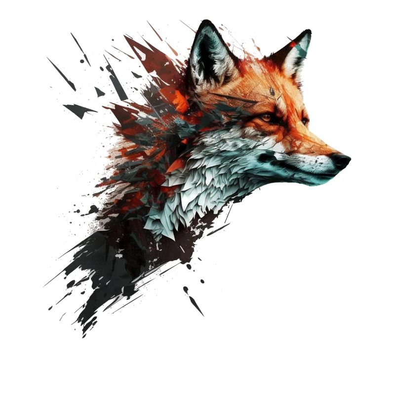 Fuchs Kunst Bunt Rotfuchs Geschenk Tier Tierisch
