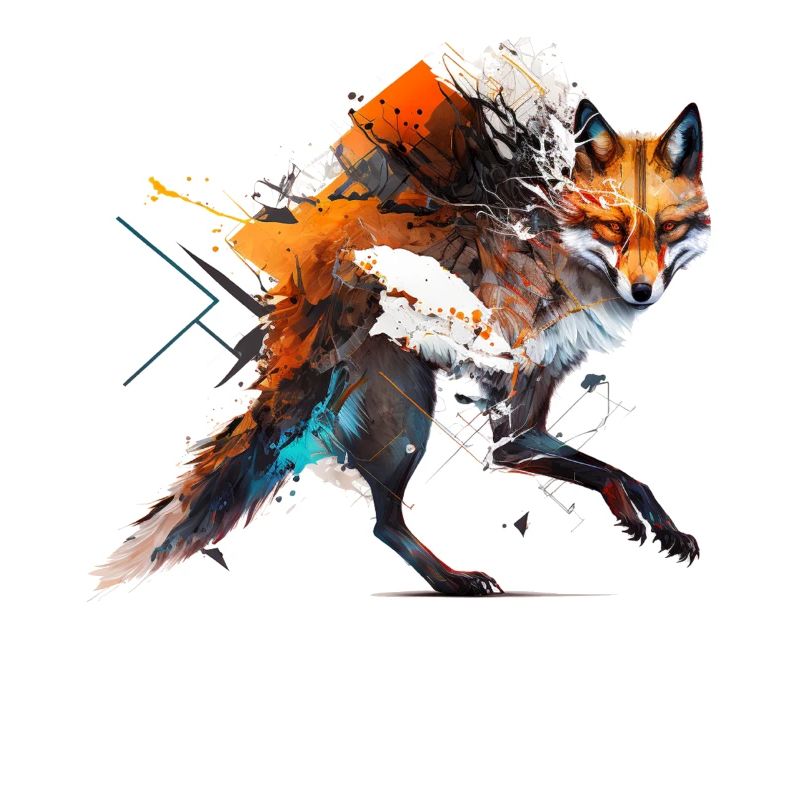 Fuchs Kunst Bunt Rotfuchs Geschenk Tier Tierisch