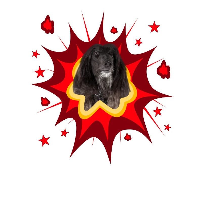 Comic Hund Design - Pow - Afghanischer Windhund