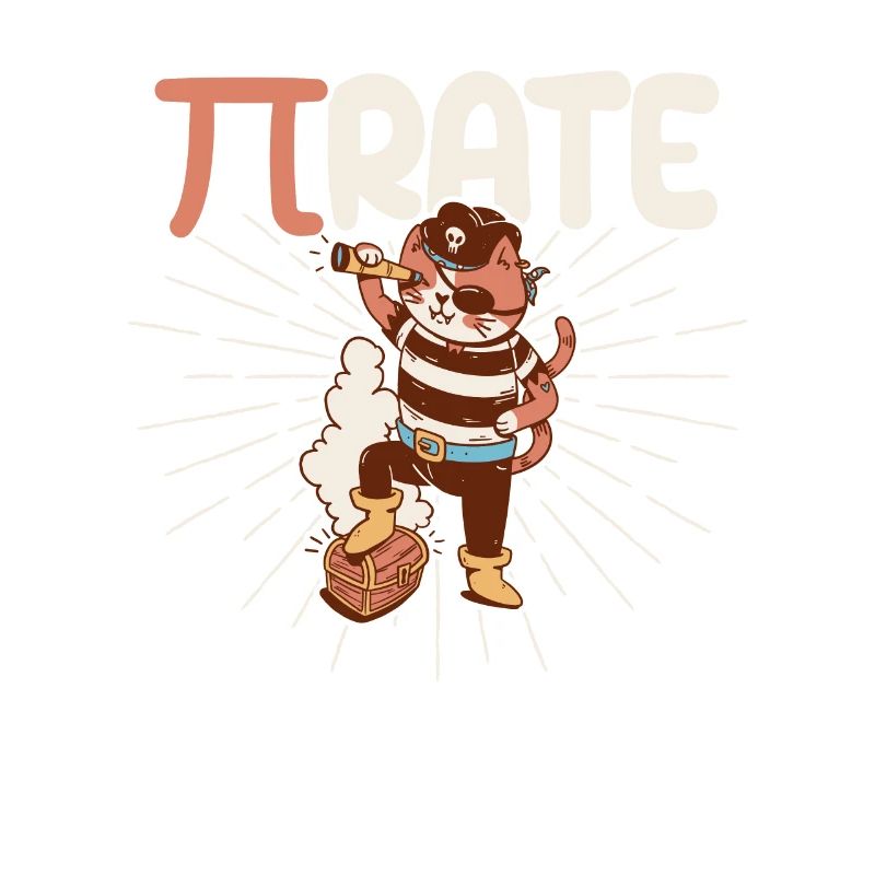 Funny Pi Day Math Science Cat Pirate