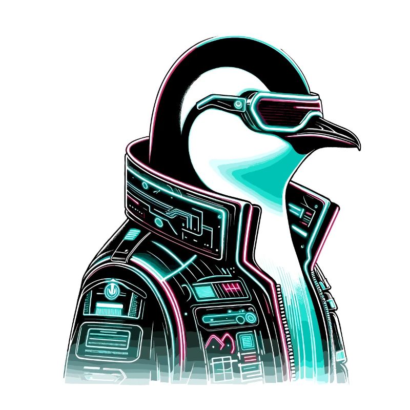 Cyberpunk Pingouin Conception graphique
