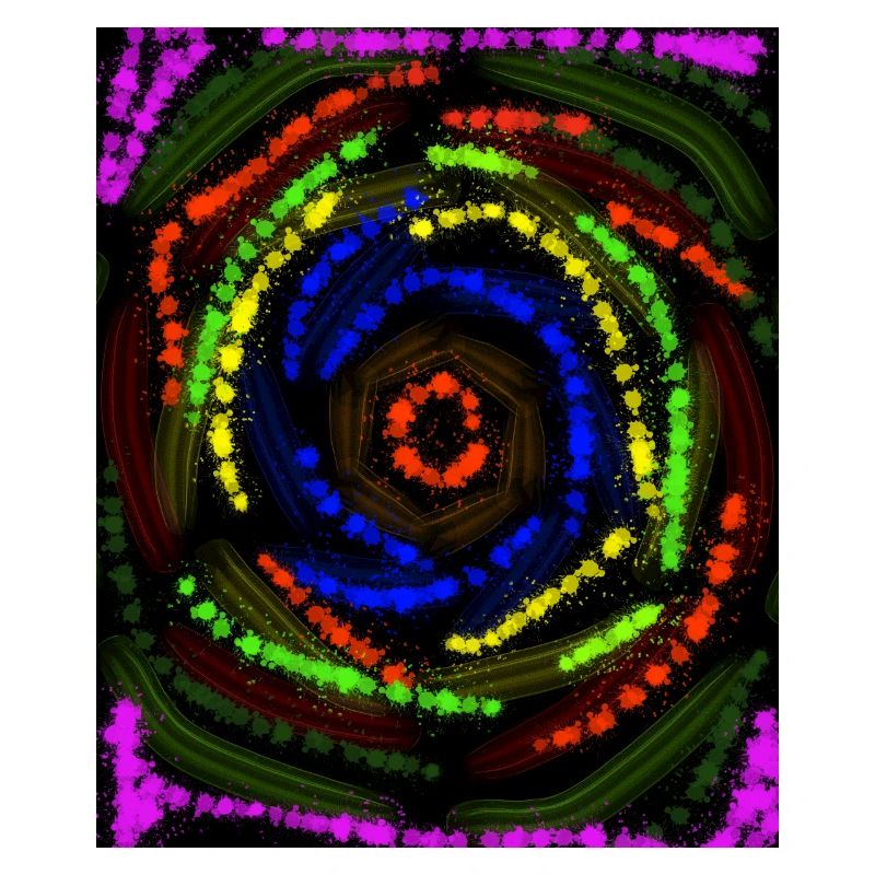 Concentric Colored Lines, Abstract Drawing