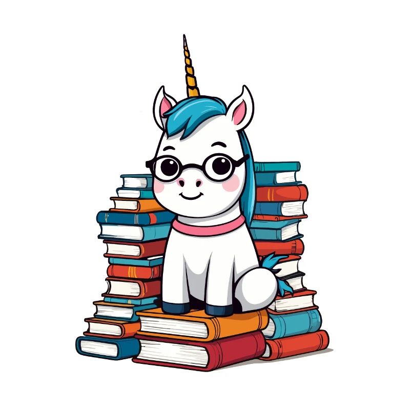 Cute Unicorn Bookworm Magical Mythical Creatures