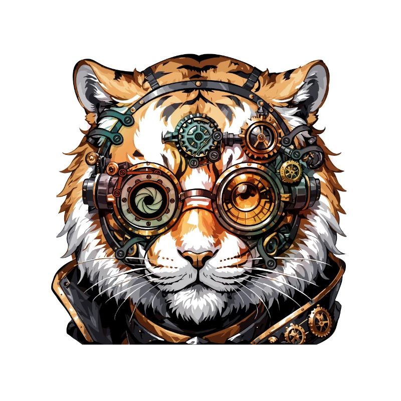 Steampunk Tiger Geschenk Kinder Tiger