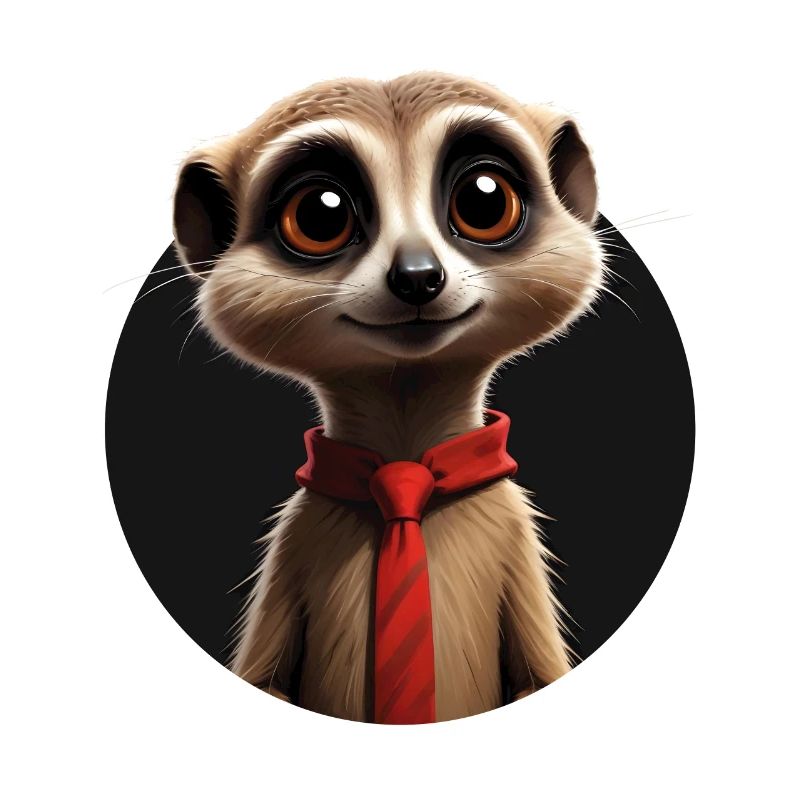 Suricate mignon avec cravate