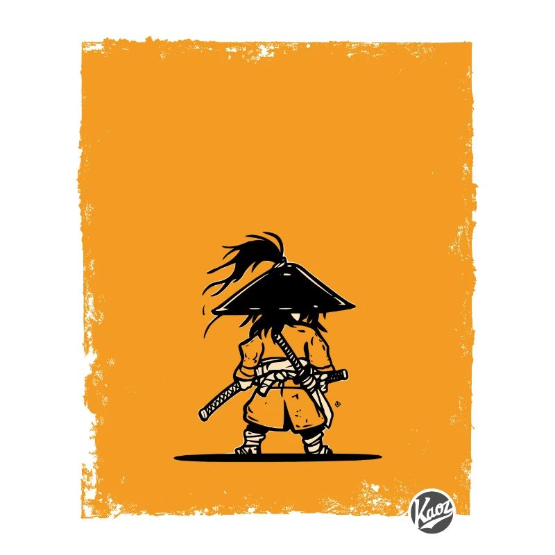 Silhouette de guerrier de style samouraï