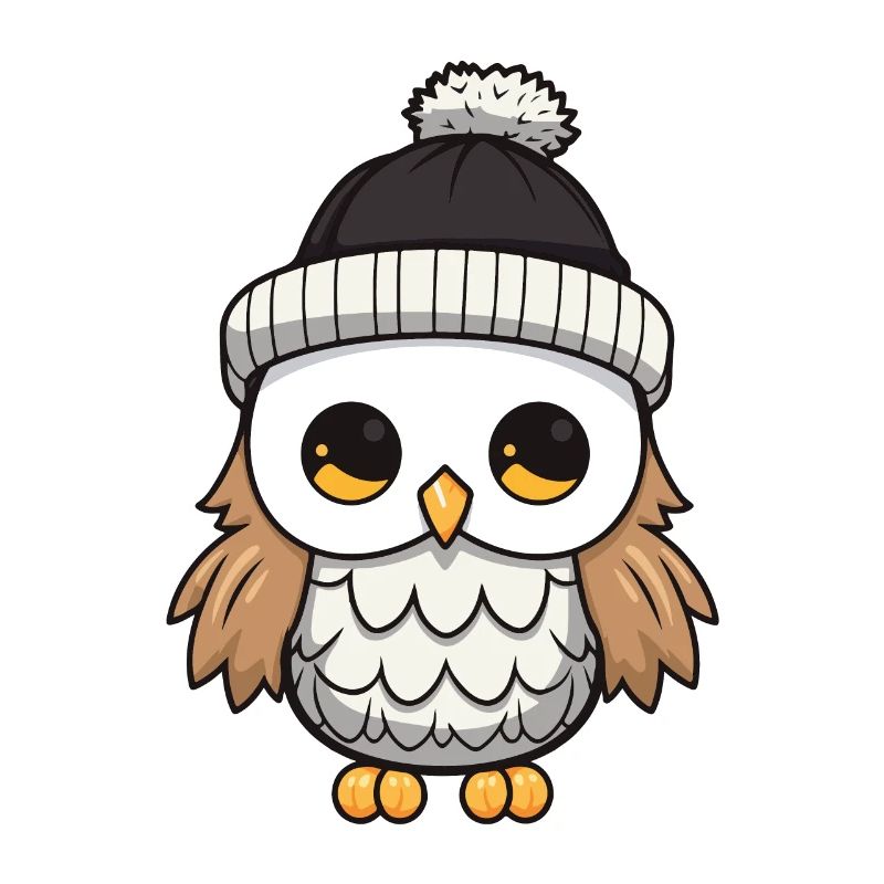 Owl Winter Comic Hat