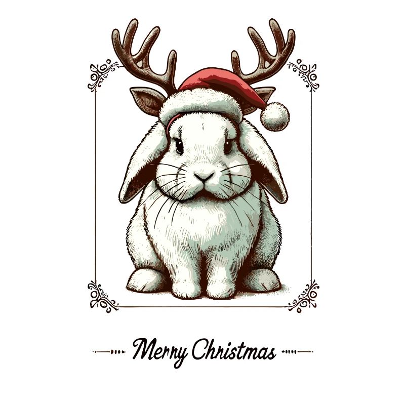 Mignon lapin style Noël