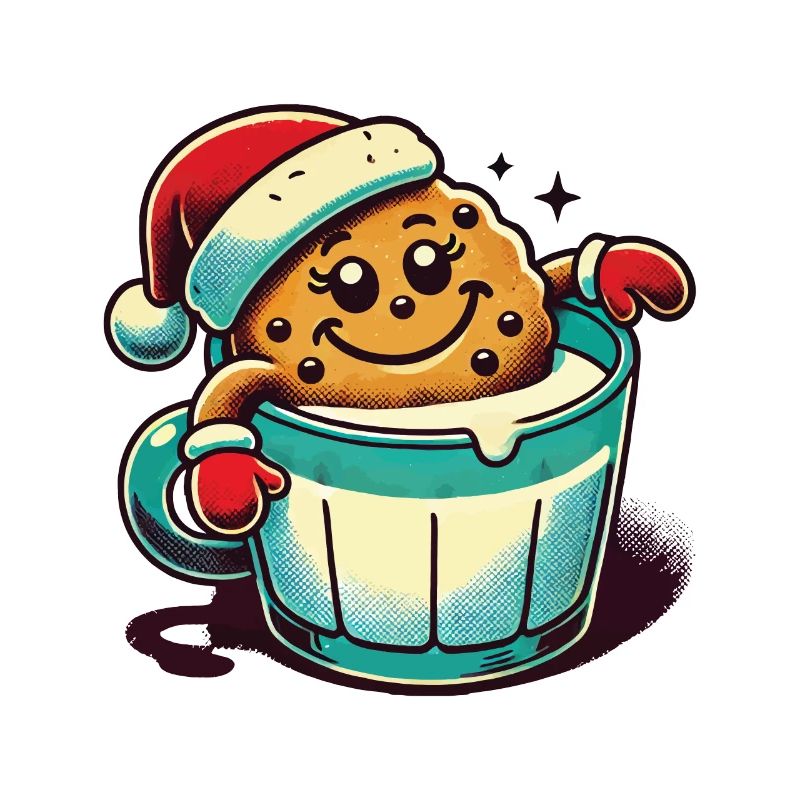 Tasse à biscuits vintage rétro de Noël