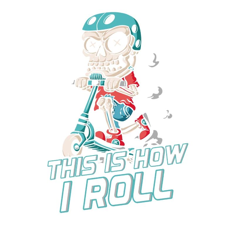 How I Roll: Skater Skeleton on Scooter