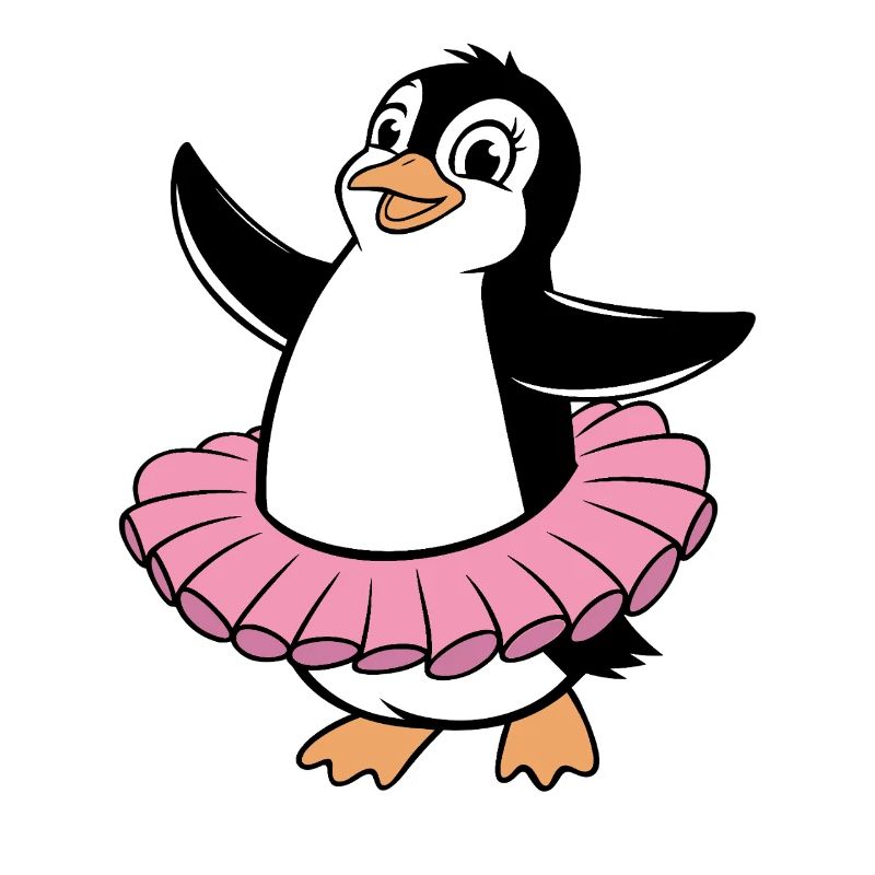 Pingouin joyeux dans le style d’un ballet