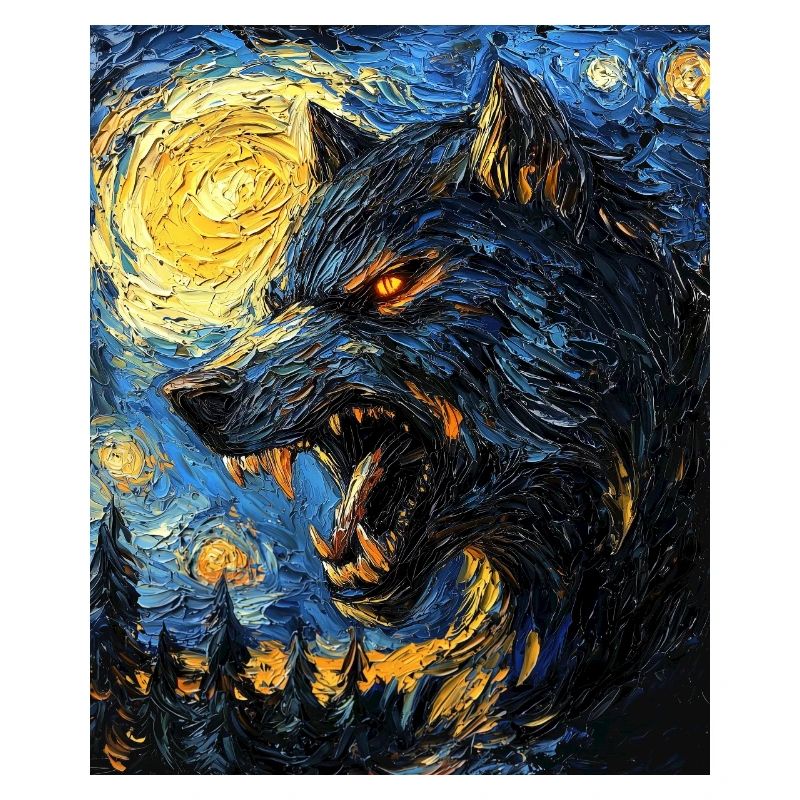 Werewolf Wolf Van Gogh Style