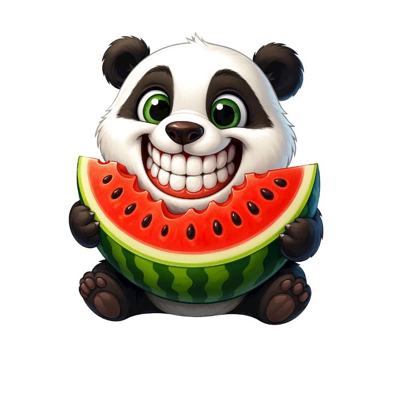 Cute Panda Melon Summer Cartoon Fruit Joy