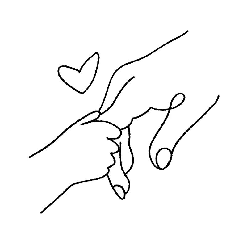 Handshake with heart connection
