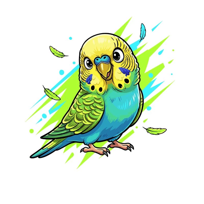 Explosion de couleurs de perruche néon