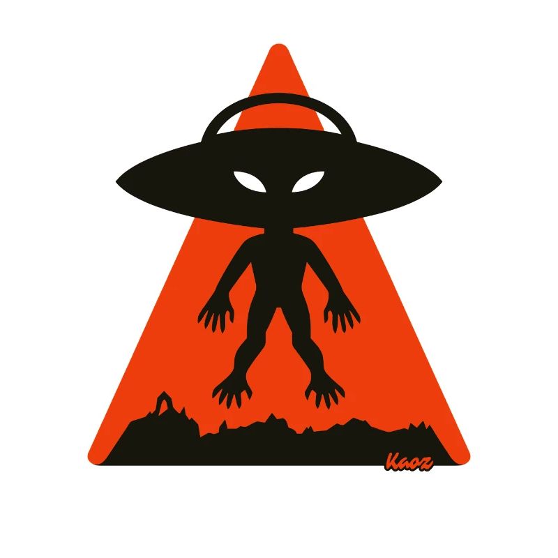 Alien Shadow Under Orange Triangle