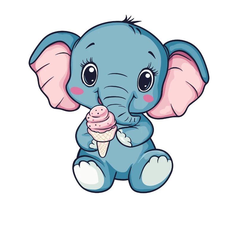 Kuschelig Elefant Eiscreme Illustration