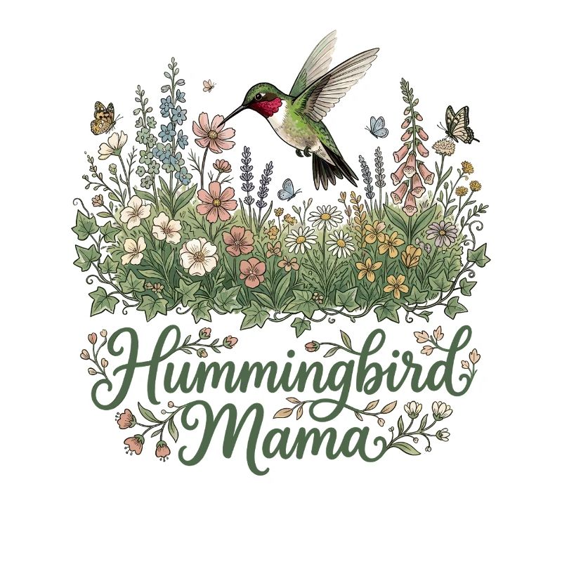 Ruby Throated Hummingbird Mama Mom