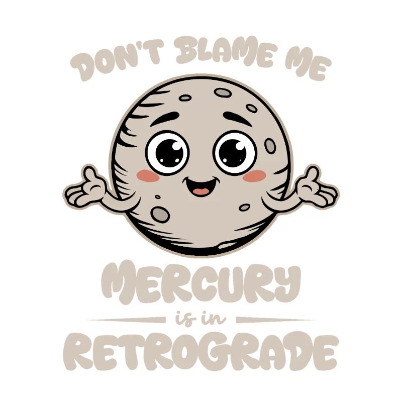 Mercury Retrograde Cute Moon Tee