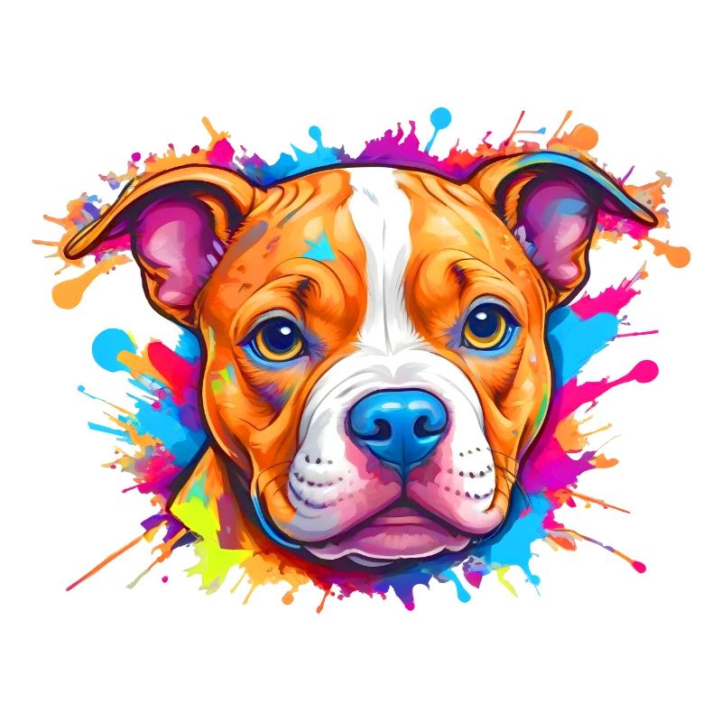 Hunde Welpen Logo Bunter Farbklecks