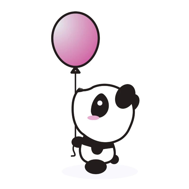 panda with baloon