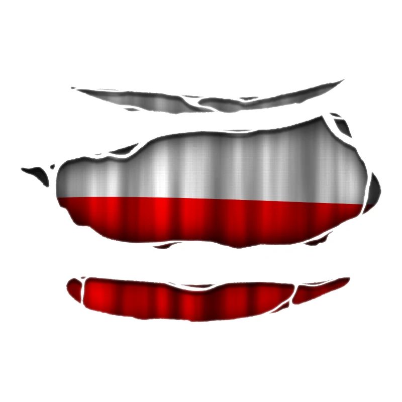 Pologne Drapeau Ripped 017