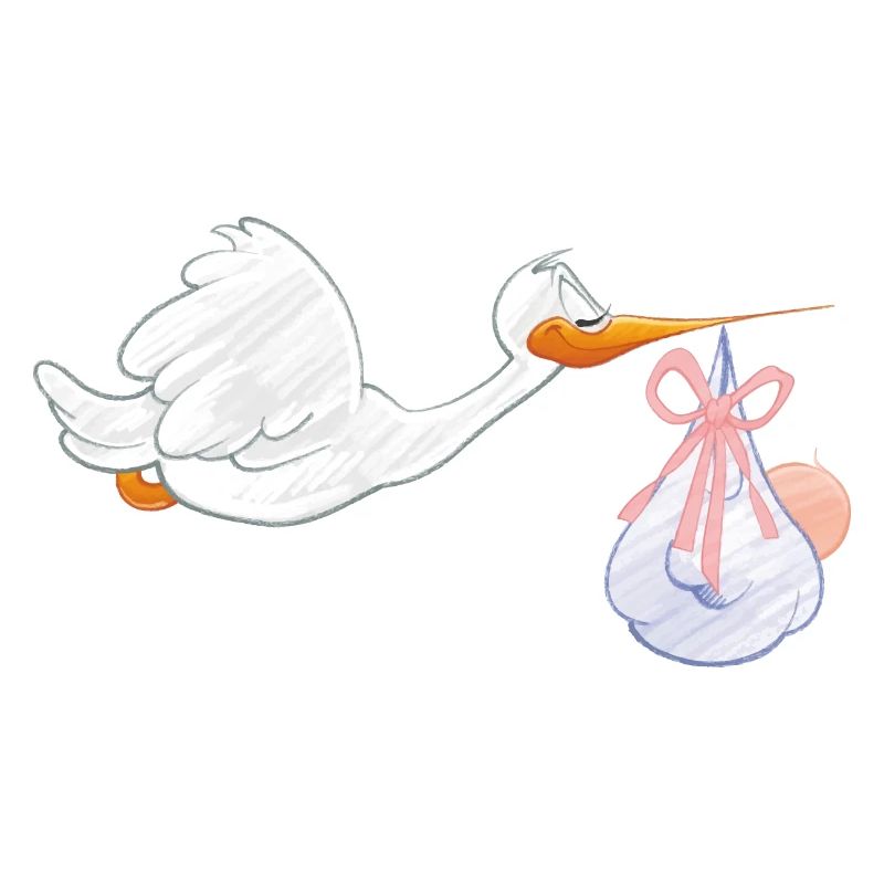 Cigogne avec bébé