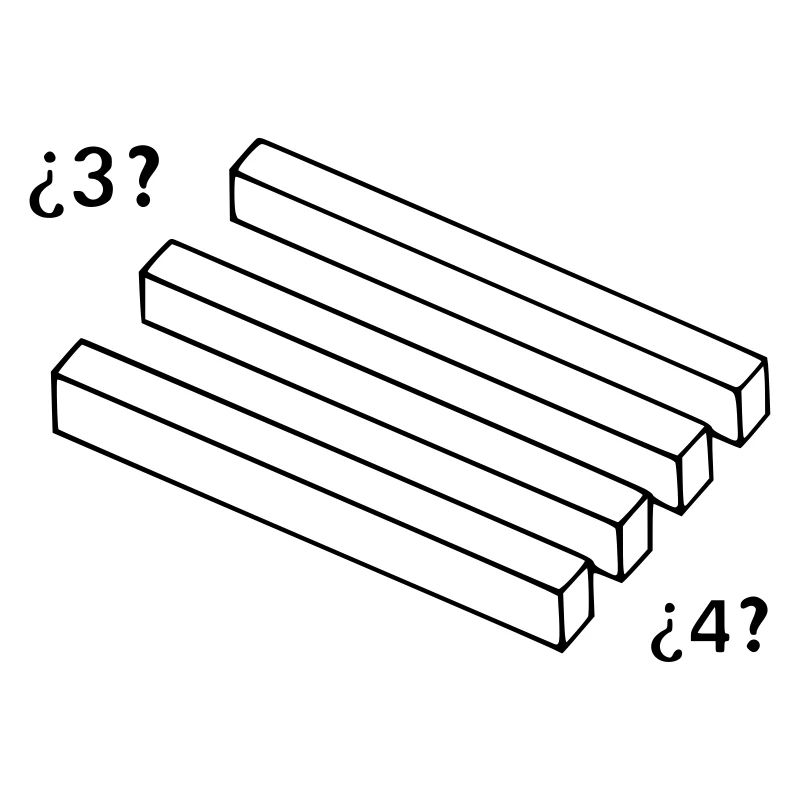Optical illusions 3 to 4 sticks