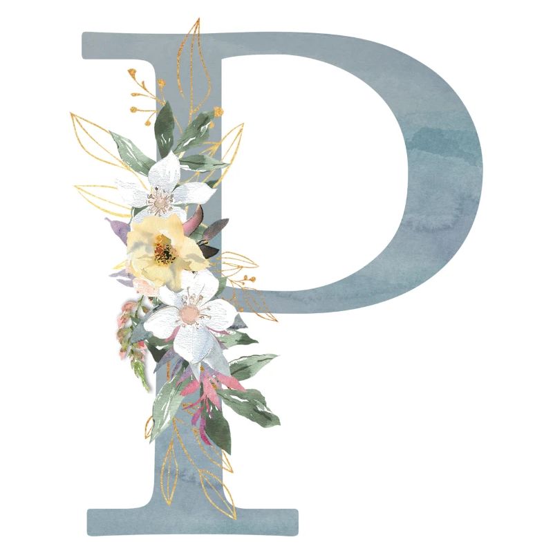 Spring Flowers Monogram P