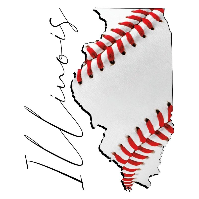 Illinois (USA) | echte Baseball | Landkarte Script