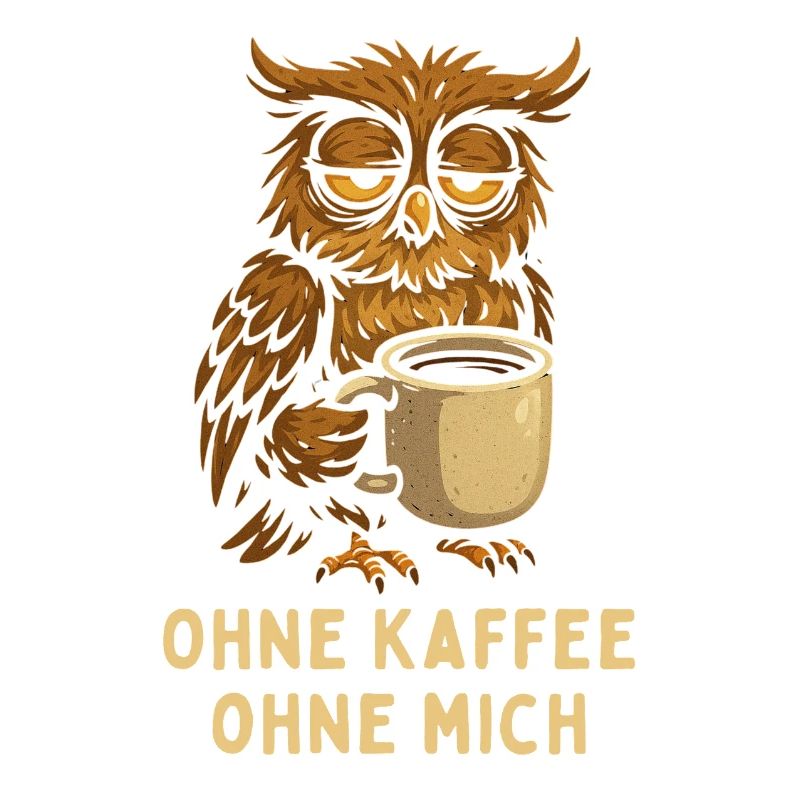 Nickernde Eule mit Kaffee