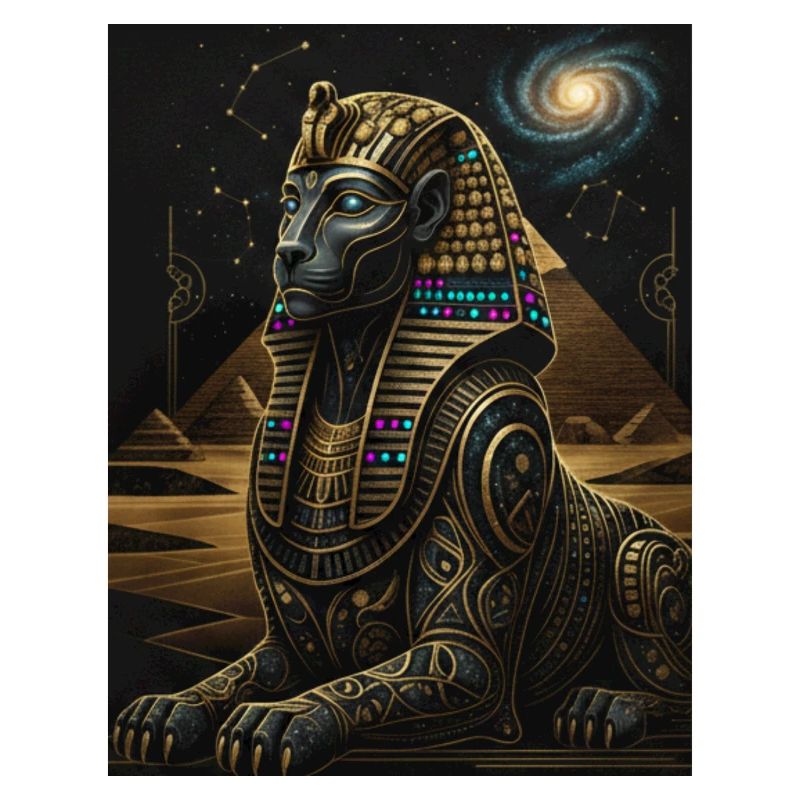 Sphinx Cosmique d’Anubis en or