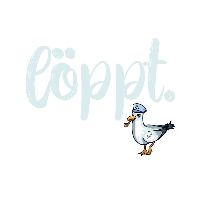 löppt plattdeutsch mit cooler Möwe Geschenk