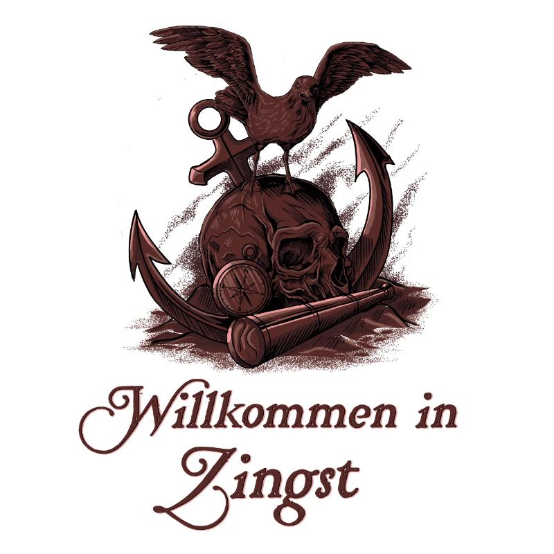 Möwe auf Schädel - Ostseeheilbad Zingst