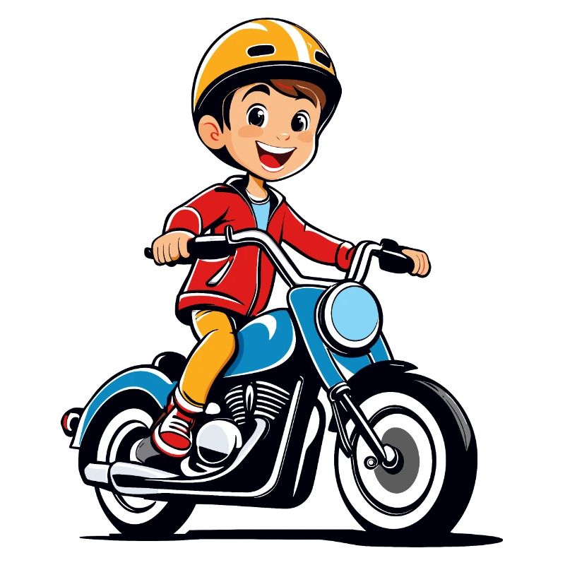 Petit garçon à moto