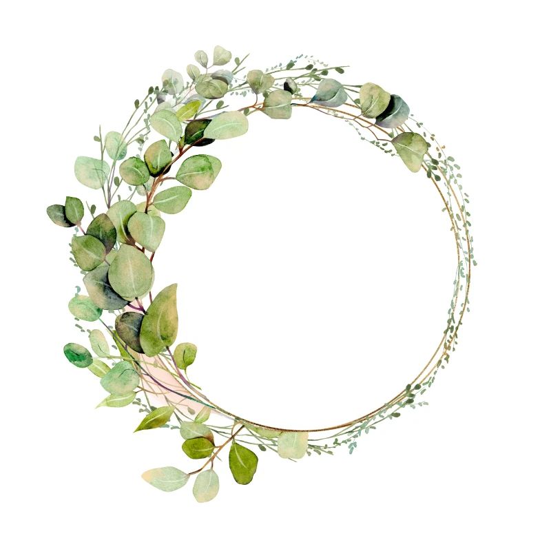 Eucalyptus Green Gold Circle customizable